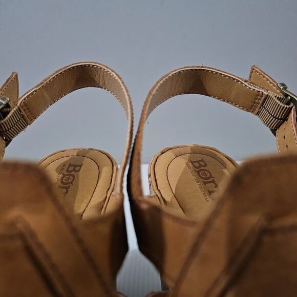 NEW Born Bernese Cage Sandal Womens 10 Brown Leather Cork Wedge Platform - Picture 7 of 14